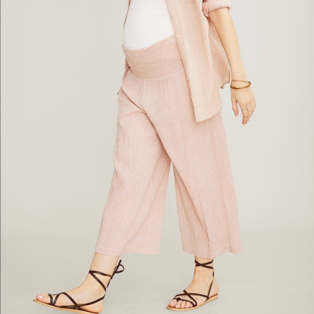 HATCH Wide Leg Sabina Pants Petal Gingham